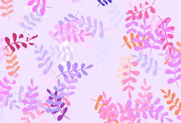 Light Pink, Red vector natural pattern with leaves.
