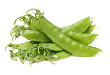Snow peas isolated on white background