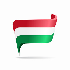 Hungarian flag map pointer layout. Vector illustration.