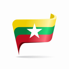 Myanmar flag map pointer layout. Vector illustration.