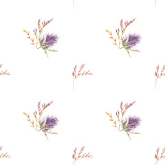 pattern from watercolor flowers. hand-drawn bouquets of wildflowers.
