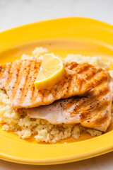 grilled salmon filet with cousous
