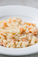 halusky- small potato dumplings- with salmon
