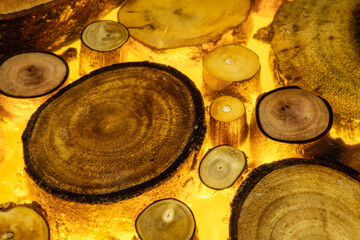 Abstract interior design decor furnishing with epoxy resin