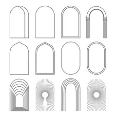 Set of arches. Vector illustration  of frames.