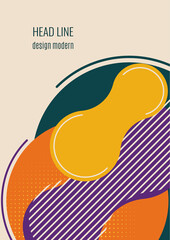 Bright geometric shapes, circle, stripes, fluid. Overlap banner template for social media. Business or technology presentation design template, brochure or flyer template. Vector