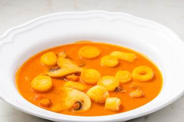 pork soup with mushroom and bacon