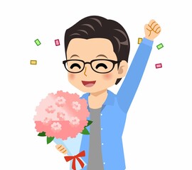 メガネを掛けた若い男性