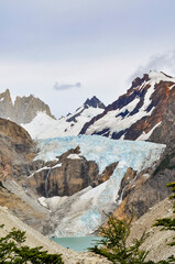 glacier in the Fitz Roy mountains