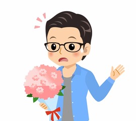 メガネを掛けた若い男性