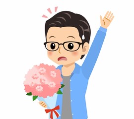 メガネを掛けた若い男性