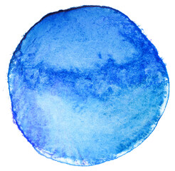 Watercolor stain circle element blue