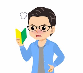 メガネを掛けた若い男性