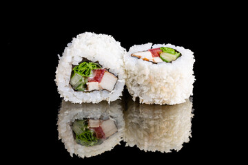 caesar roll, chicken grill, tomato, cucumber, lettuce leaves, garlic sauce, breadcrumbs