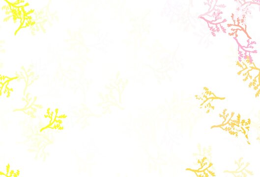 Light Green, Red vector abstract backdrop with sakura.