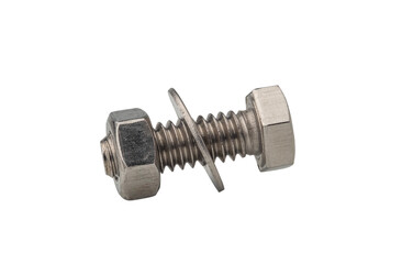 nuts and bolts isolated on a white background with clipping path
