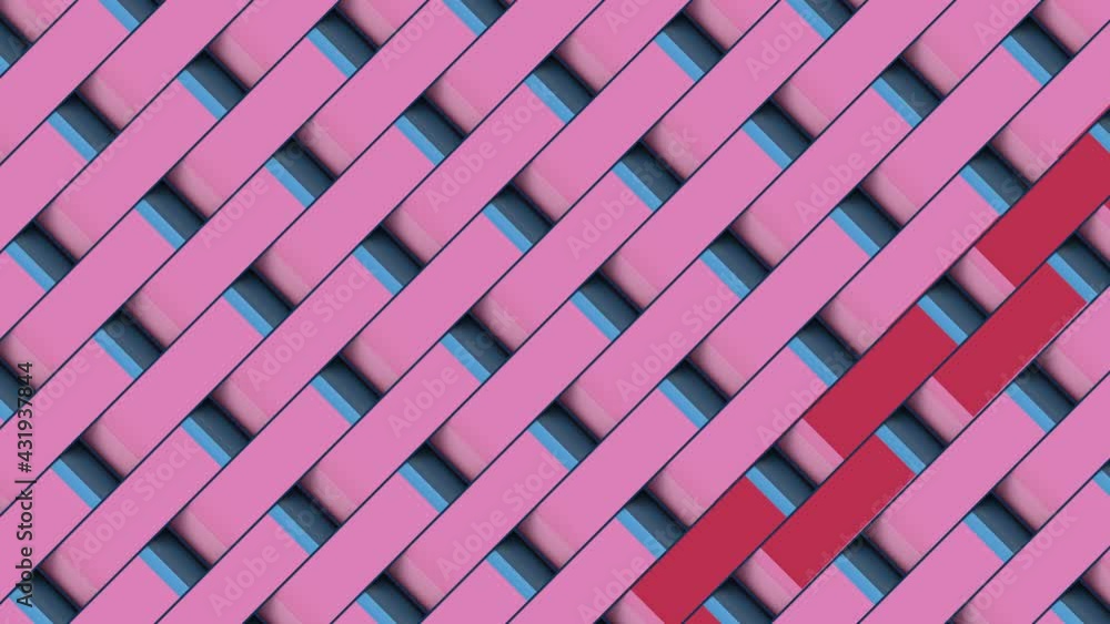 Poster endless moving geometric background of rounded rectangles. 3d rendering 4k uhd