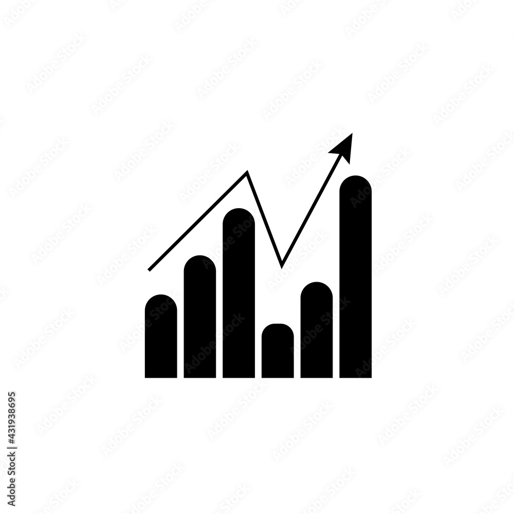 Aufkleber graph icon in trendy flat style isolated on white background. chart symbol for your web site design,