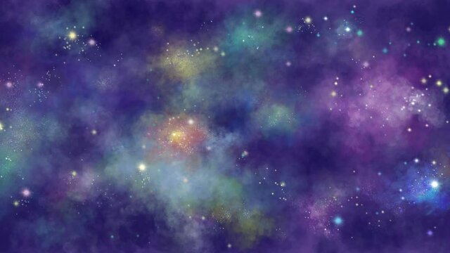 flight through space between stars and galaxies