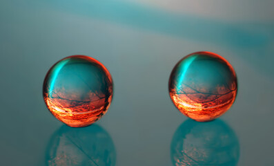 Krople, kule 3D - wodne kulki abstrakcja © Iwona