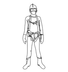 Personal Protect Equipment, safety harness , construction vector