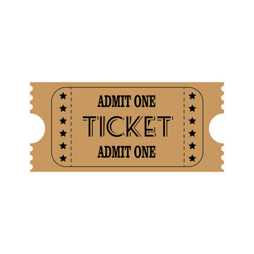Retro ticket in vintage style isolated on white background. Art design blank theater, airplane, cinema, train, circus, sport, football invitation coupons. 