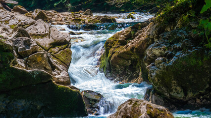 Akame forty eight waterfalls in Japan, Wonderful fresh water rapids waterfalls river flowing