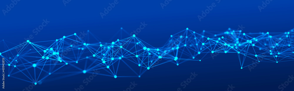 Aufkleber Large amount of data. Grid of internet technologies. Abstract background with cobwebs. 3d rendering.