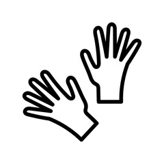 Fototapeta na wymiar Gloves flat line icon. Medical gloves, gloves for cleaning, gloves for gardening. Simple flat vector illustration for store, web site or mobile app