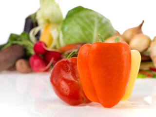 vegetarian time with peppers for healthy food 