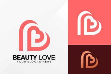 Initial B Beauty Love Logo Design, Brand Identity logos vector, modern logo, Logo Designs Vector Illustration Template
