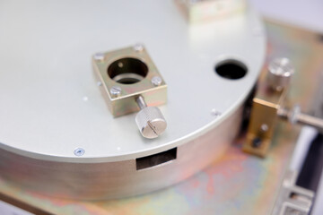 Working equipment of the specialist of the laboratory of metrology and standardization. Measuring...