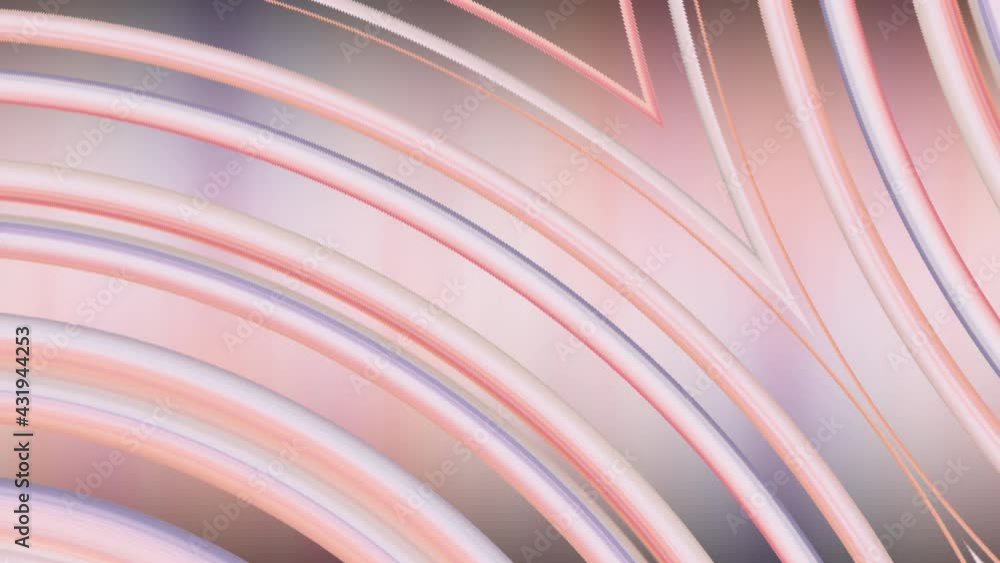 Poster Abstract gradient glowing pastel color curved lines abstract motion background with reflection of animated light. 4K 3D Seamless looping technology business presentation glossy tech motion backdrop. 

