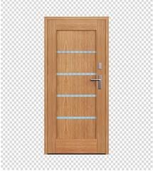 Light wooden doors on a transparent background. vector illustration