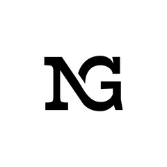 Monogram typography company linear logo letter NG