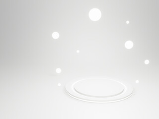 3D rendered white rounded product stand.