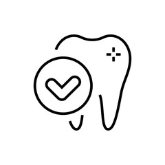 Healthy teeth icon. Dentistry on white background. Editable stroke.