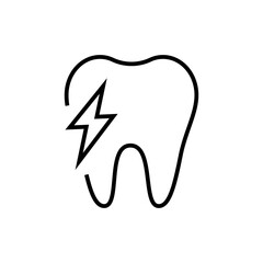 Toothache icon. Dentistry on white background. Editable stroke.