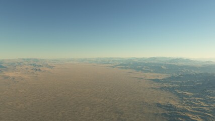 realistic surface of an alien planet, a computer-generated surface