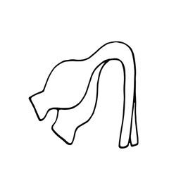 Doodle untied butterfly .Line art drawing.Hand drawn line art vector illustration.