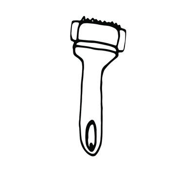 recommend clip art: Doodle razor blade .Line art drawing.Hand drawn line art vector illustration.