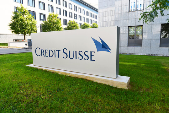Luxembourg / Luxembourg - Oktober 3, 2014: Credit Suisse Bank in Luxembourg - Credit Suisse is a global wealth manager, investment bank and financial services firm founded and based in Switzerland