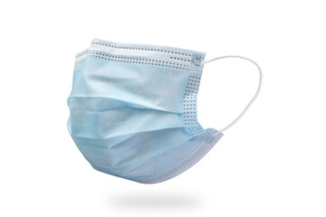 Medical mask on white background, Prevent Coronavirus, protection factor for wuhan virus, covid19 With clipping path