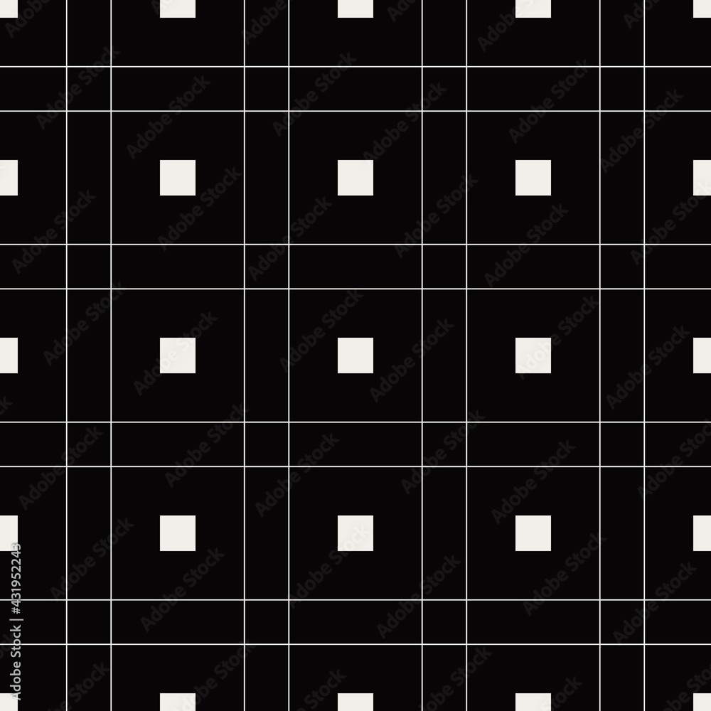 Poster White squares and double lines between. Black background.