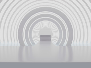 Obraz premium Abstract geometric podium background, mock-up, blank minimalistic empty showcase template, Modern art deco shop display. 3d render.