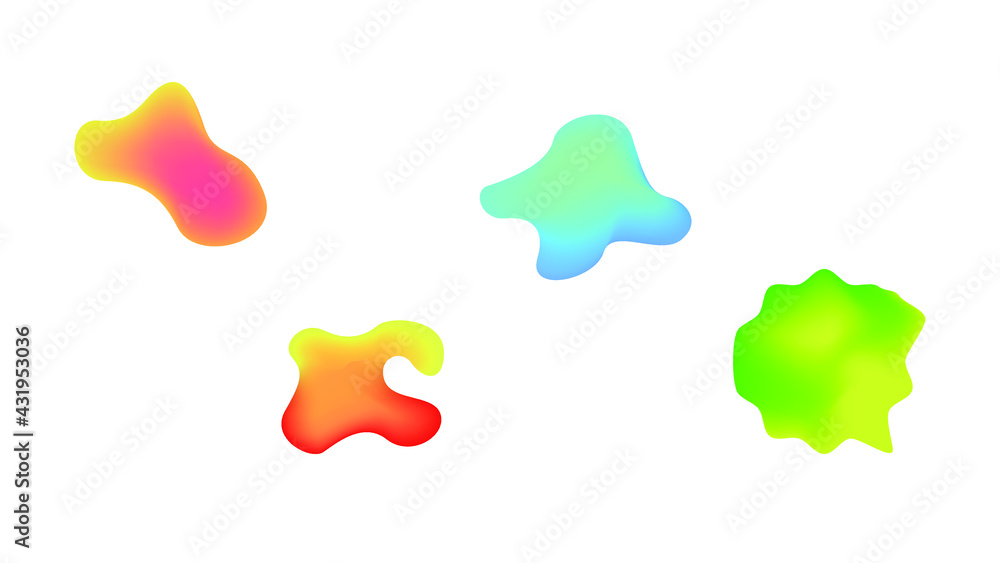 Poster abstract set liquid color collection geometric shapes fluid gradient dynamic elements banner logo ve