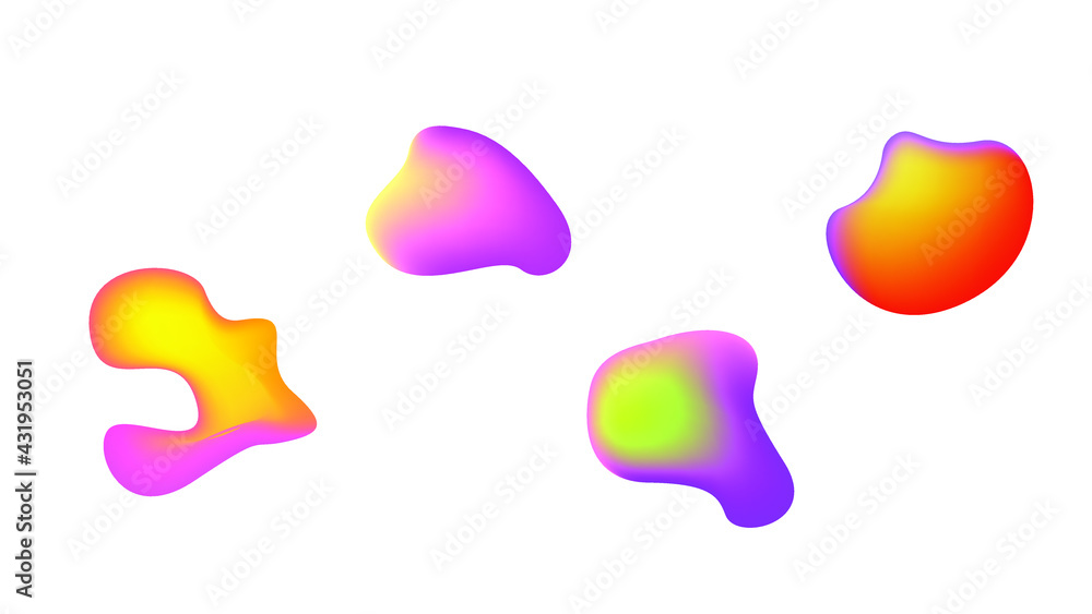 Poster abstract set liquid color collection geometric shapes fluid gradient dynamic elements banner logo ve