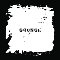 Fototapeta premium White paint grunge background. Stain vector texture. Isolated. Vector brush stroke. Modern splattered dirty design element for grungy effect. Distressed banner