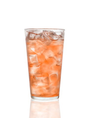 Glass with ice on a white background 