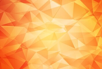 Light Orange vector gradient triangles pattern.